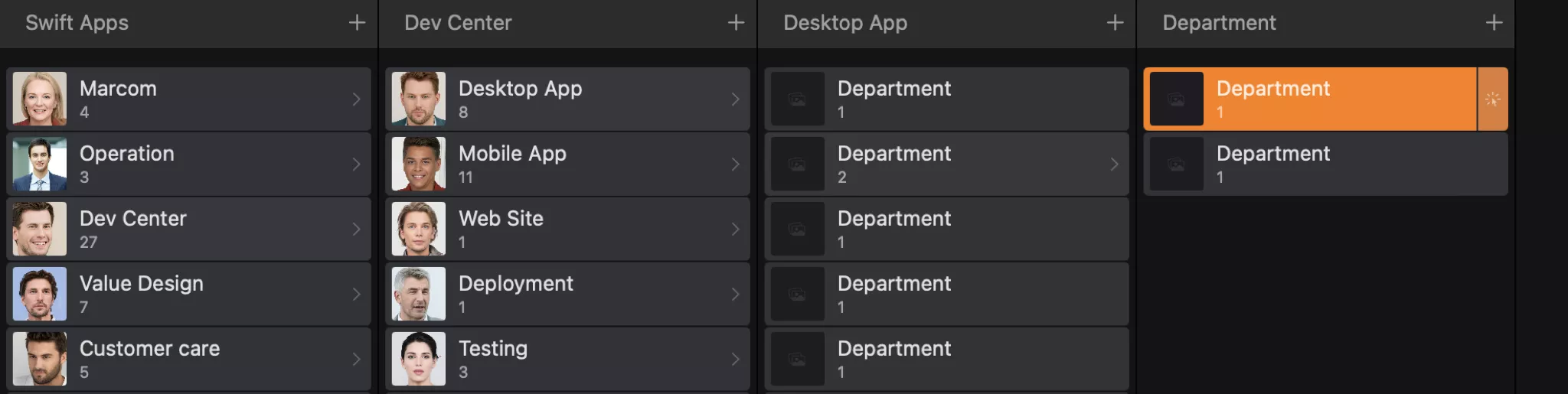 Chart Window Column View