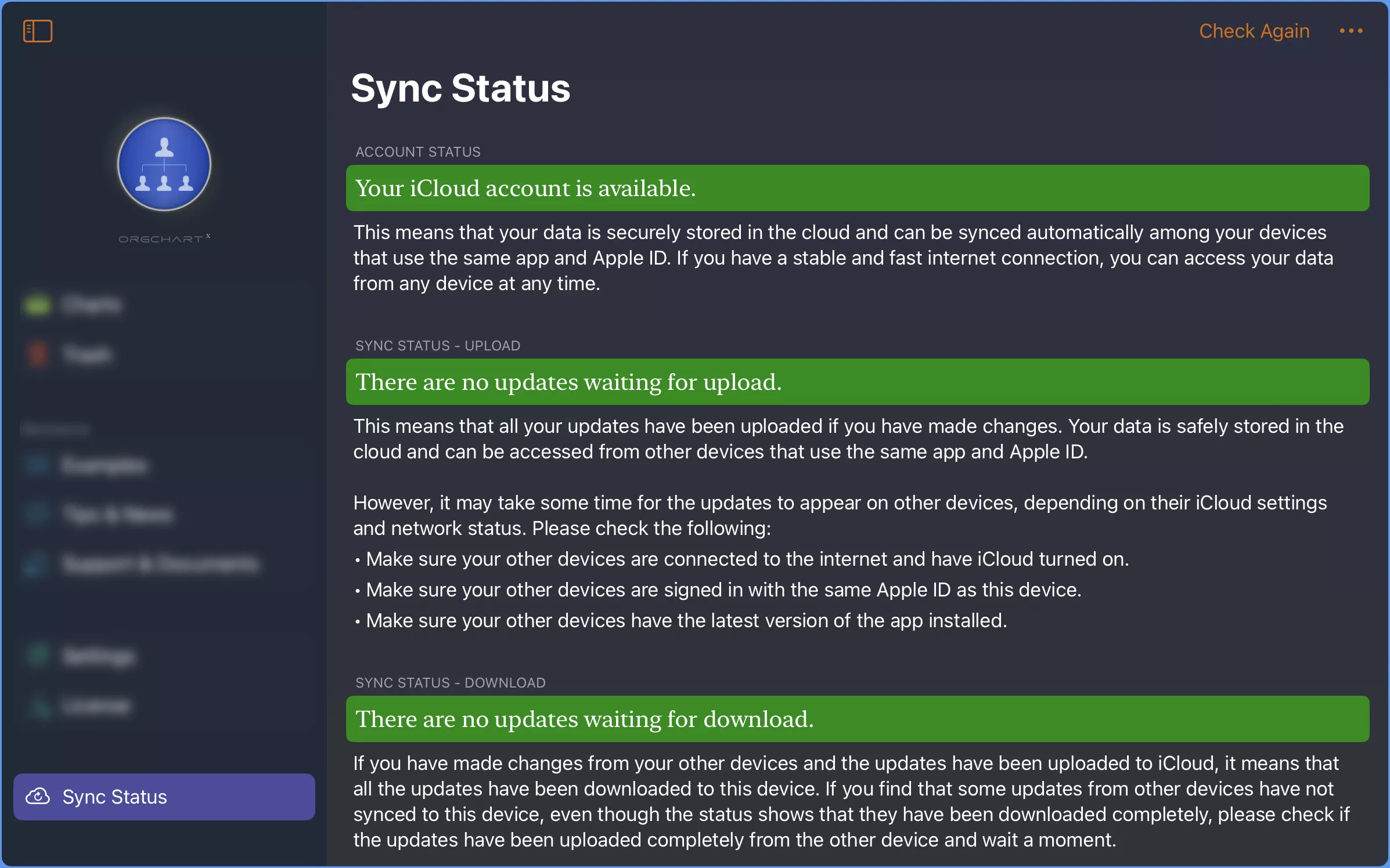 sync status