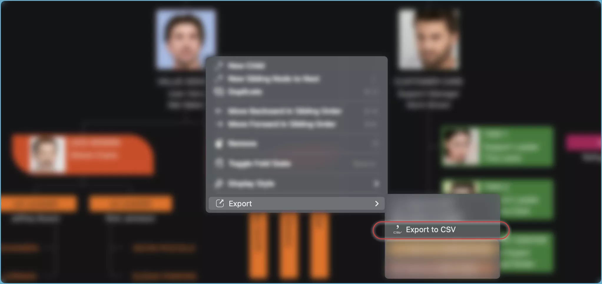 Export auf dem Mac