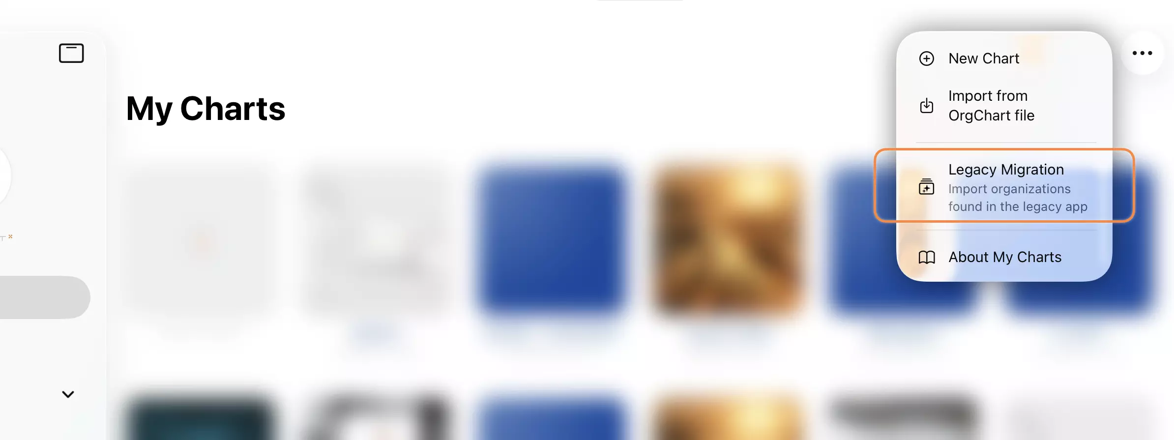 在 iOS 上迁移旧版组织结构图